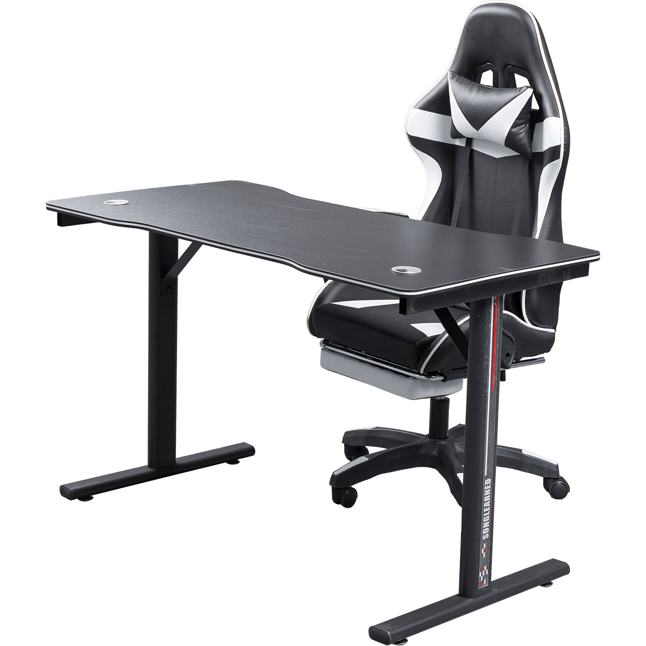 Black Waterproof Dura L-Shape Gaming Cathedra Home Office PC Gamer Desk